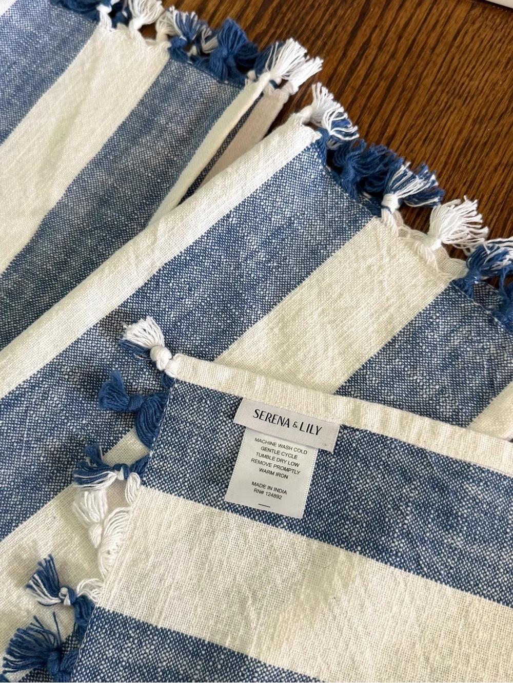 Serena & Lily Awning Stripe Placemat Set - 4